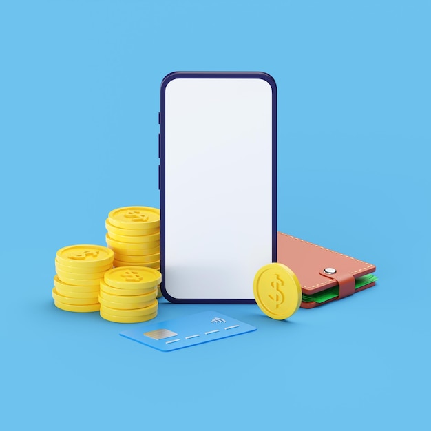 Foto cashback 3d render icono e ilustración de dibujos animados de recompensa de dinero pago retirar aplicación comercial en línea y transferir efectivo