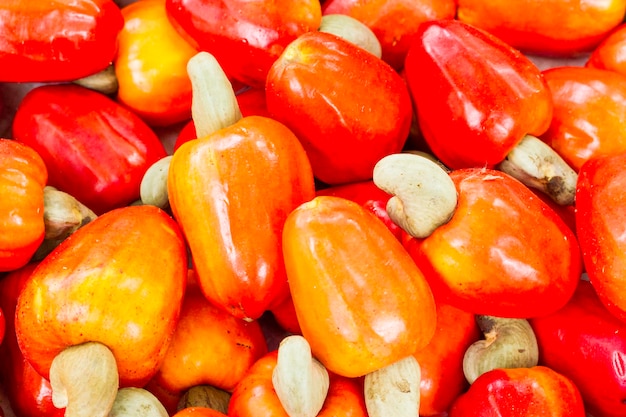 Cashew auf dem Markt eine traditionelle tropische Frucht in Kolumbien