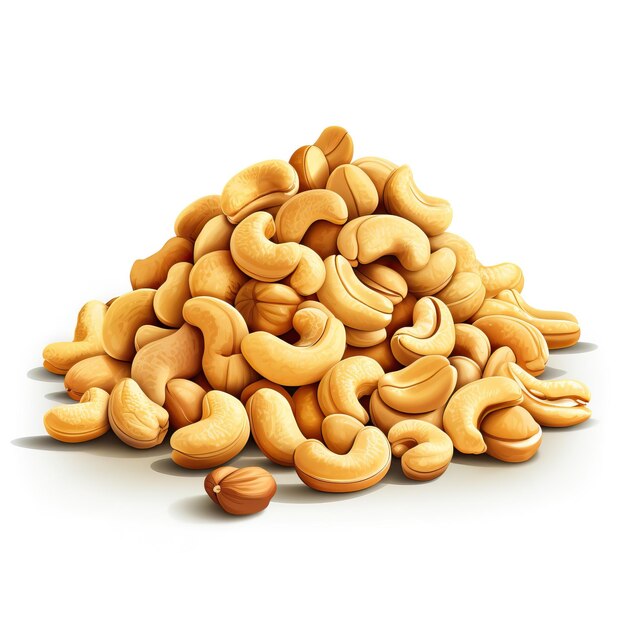 Cashew-Nüsse auf weißem Hintergrund