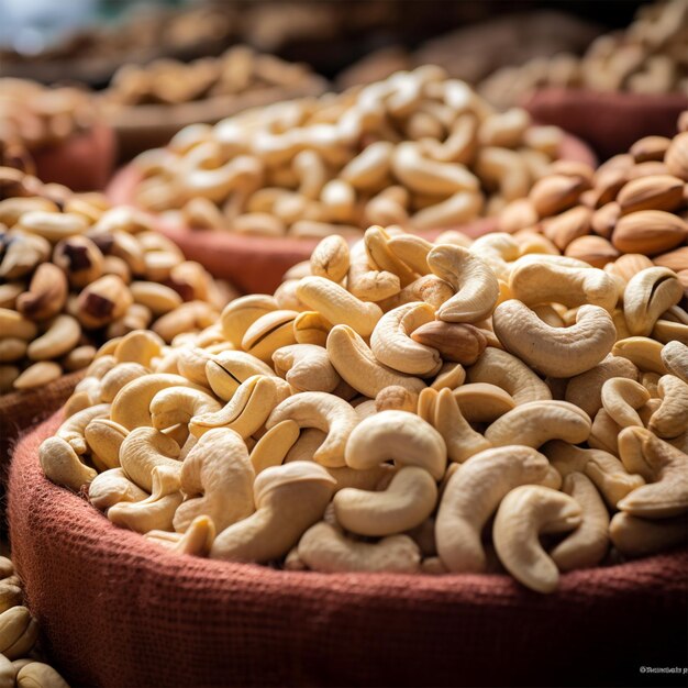 Cashewnüsse auf einem Markt Cashewnüsse auf einem Markt