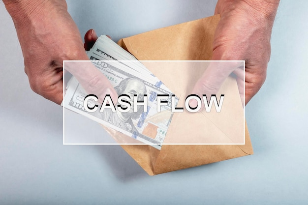 Cashflow-Wort-Cashflow des US-Dollar-Konzepts