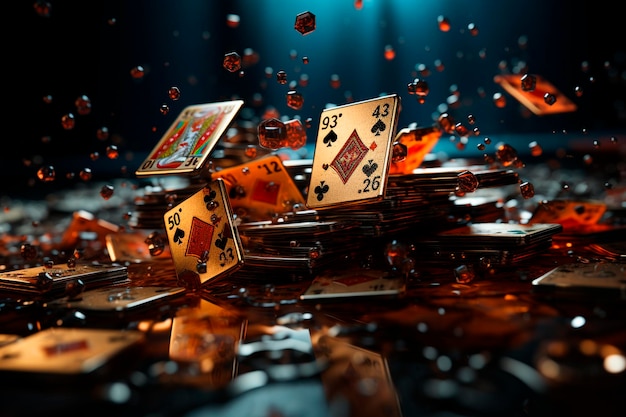 Casino-Chips Würfel Poker-Chips Casino-Konzept generative Ai