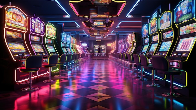 casino cyberpunk en estilo neón Concepto de fantasía Pintura de ilustración