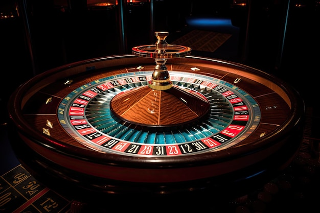 Casino-Roulette aus nächster Nähe Roulette-Rad Spielsucht Erstellt mit generativer KI