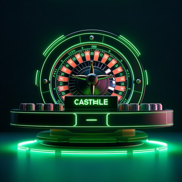 Casino-Roulette grünes Neon 3D