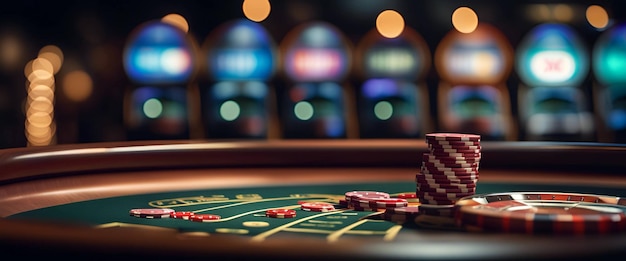 Casino-Spieltisch mit Chips