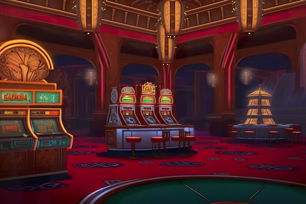 Casinosaal mit Spielautomaten