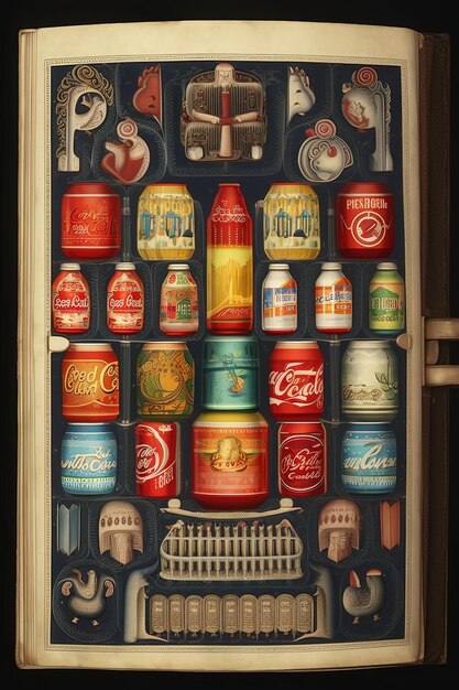 Foto un caso de latas de coca cola y una caja de coca cola