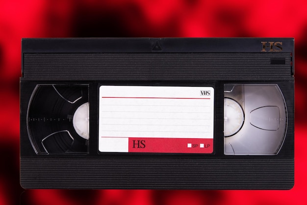 Cassete de vídeo VHS Pal Secam Redblack turva fundo retrô
