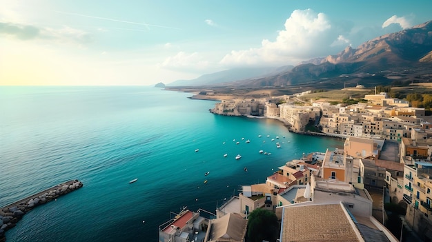 Castellammare del Golfo, bela cidade costeira na Sicília, Itália