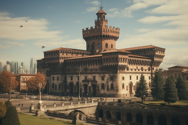 Foto castello sforzesco castelo sforza em milão, itália