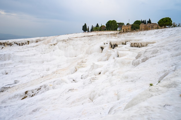 Castelo de algodão de Pamukkale em Denizli, Turquia