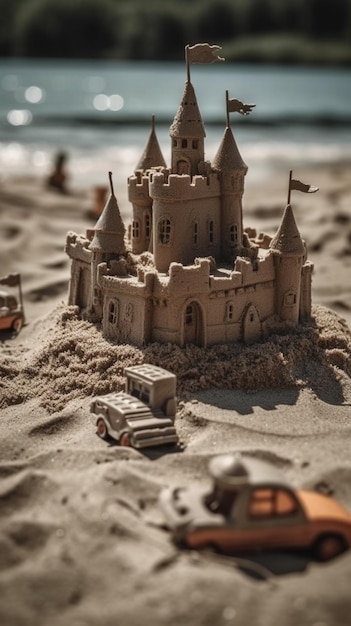 Castelo de areia na praia