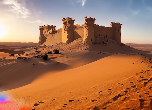 Castelo de areia no deserto