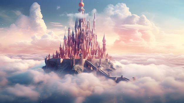 Castelo de Fantasia nas Nuvens