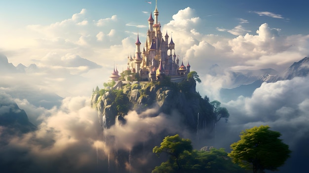 Castelo de Fantasia nas Nuvens