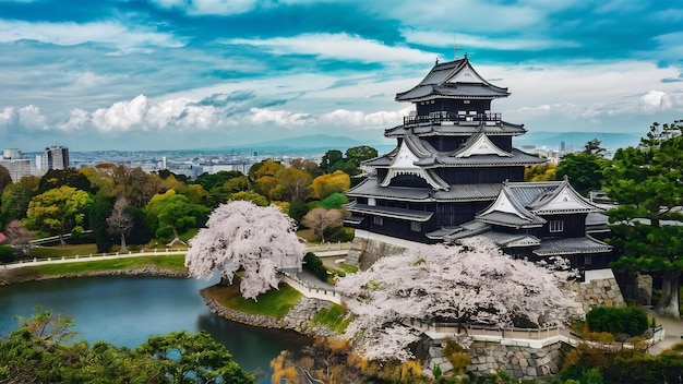 Foto castelo de matsumoto, em osaka, japão