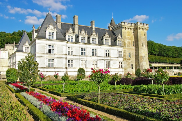 Castelo de Villandry romântico com belos jardins.