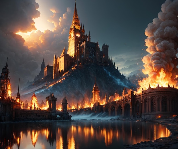 castelo em chamas