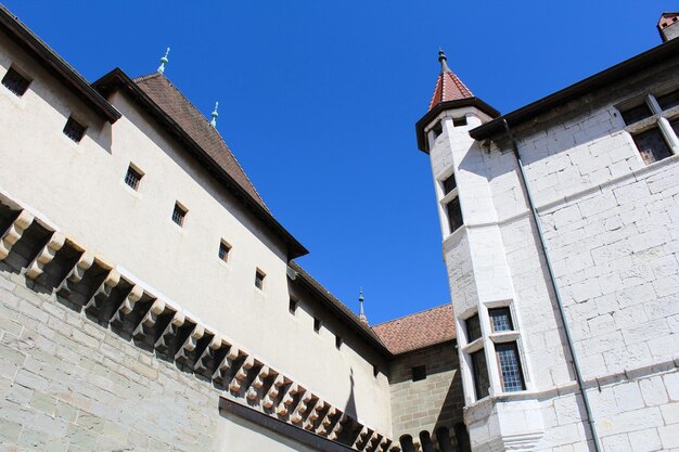 Castelo em um dia ensolarado Closeup Annecy França