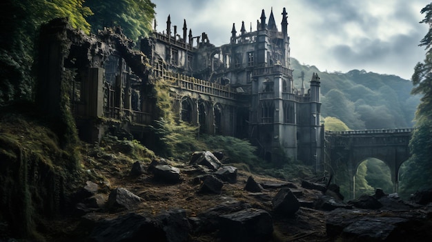 Castelo gótico abandonado
