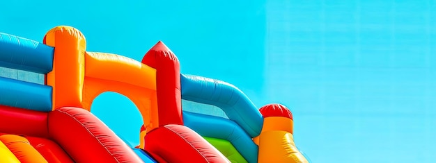 Castelo inflável colorido para crianças, diversão ao ar livre e entretenimento de festa