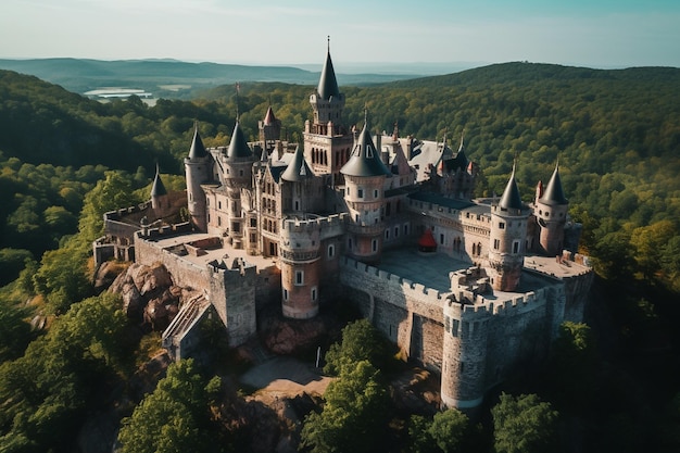 Castelo no topo de uma montanha