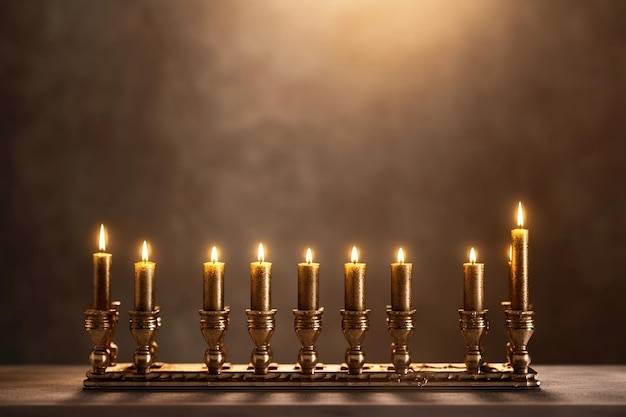 Castiçal com velas ardentes para Hanukkah Ai gerado