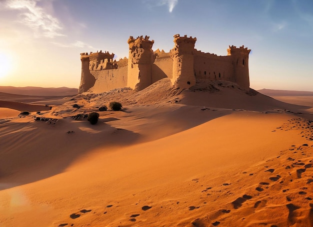 Castillo de arena en el desierto