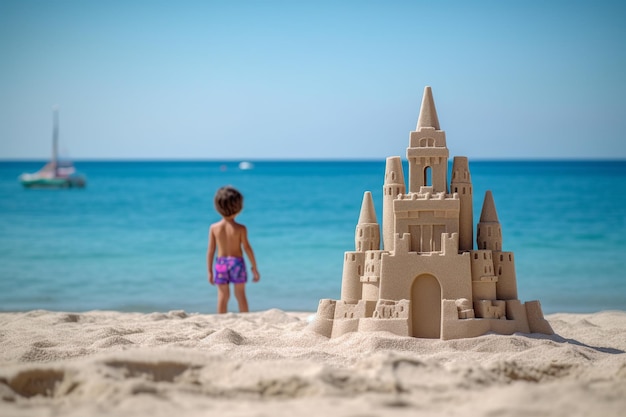 Un castillo de arena en la playa en españa