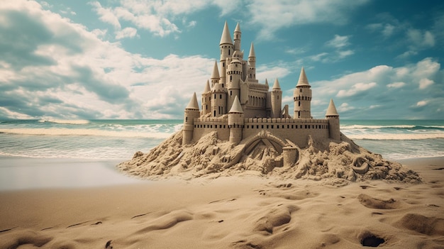 castillo de arena en la playa