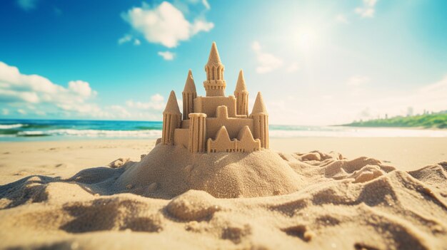 Castillo de arena en la playa