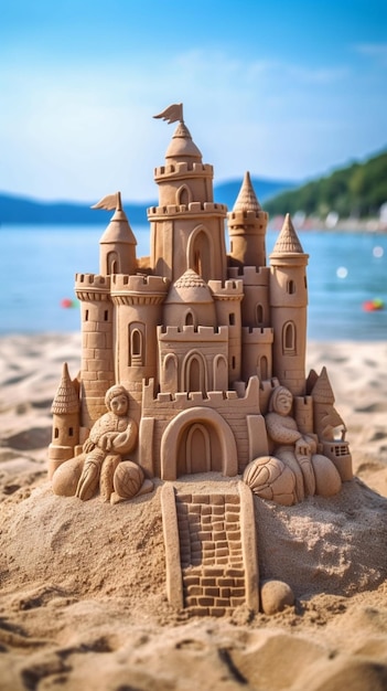 Castillo de arena en la playa