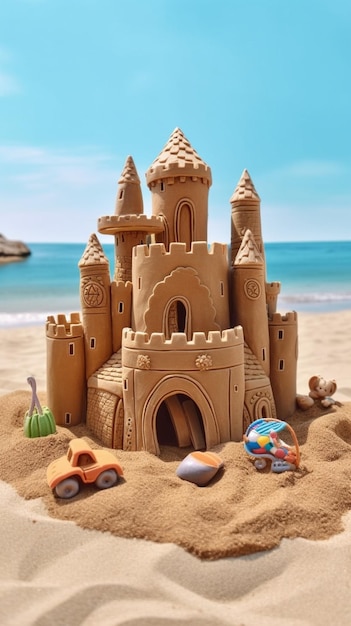 Castillo de arena en la playa