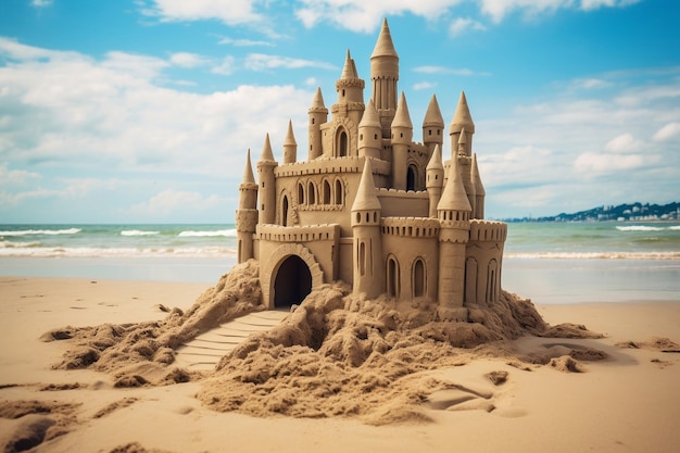 El castillo de arena de la playa.