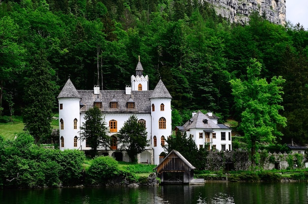 Castillo blanco en el lago