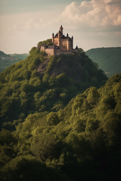 Foto castillo en una colina en alemania