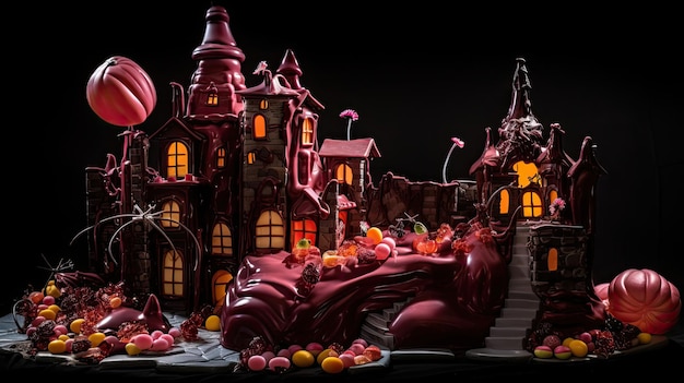 Castillo de dulces embrujado