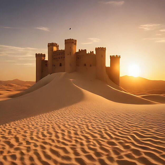 un castillo en las dunas de arena con la palabra castillo en la parte superior