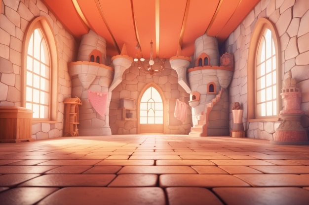 Castillo de fantasía de dibujos animados para niños