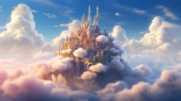 Castillo de fantasía en las nubes