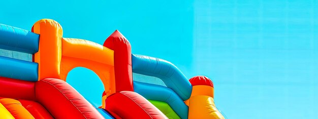 Castillo inflable colorido para niños, diversión al aire libre y entretenimiento de fiestas