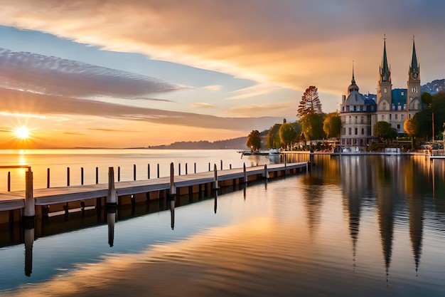 Un castillo junto al lago