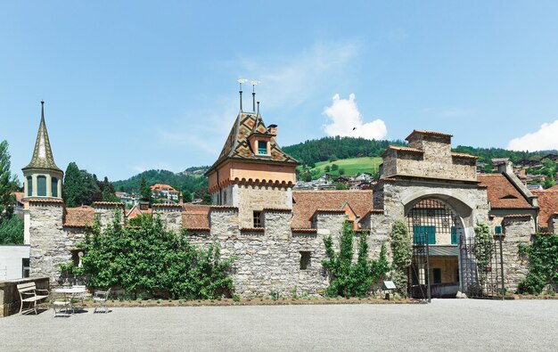 Castillo en el lago Thun Suiza