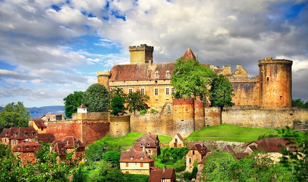 castillo medieval, Dordoña, Francia