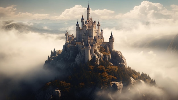 Castillo en las nubes fondos de pantalla e imágenes fondos de pantalla