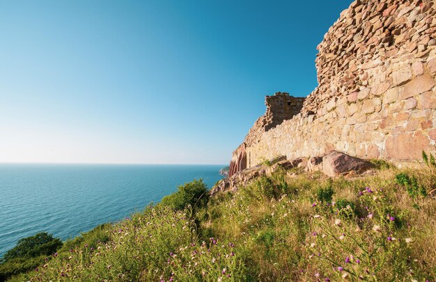 Castillo de las ruinas de Hammershus en Bornholm, Dinamarca