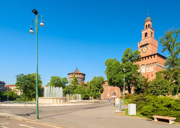 Castillo Sforza en la ciudad de Milán