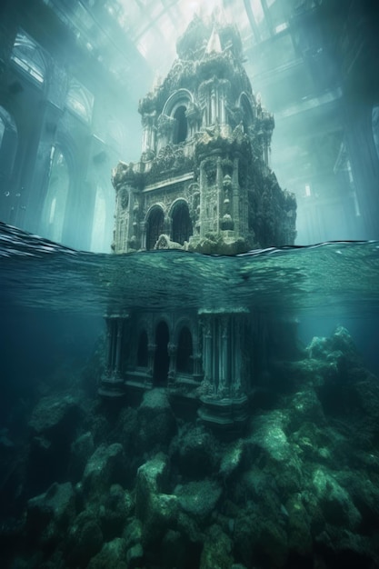 Un castillo submarino es un símbolo del mar.