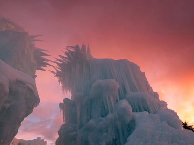 Castillos de hielo de Silverthorne, Colorado.